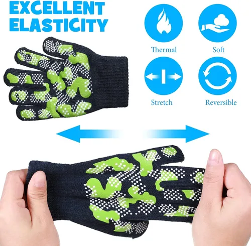 Miniatura 2 de Syhood 6 pares de guantes elásticos de invierno para niños, guantes de camuflaje con dedos completos para niños de 5 a 8 años