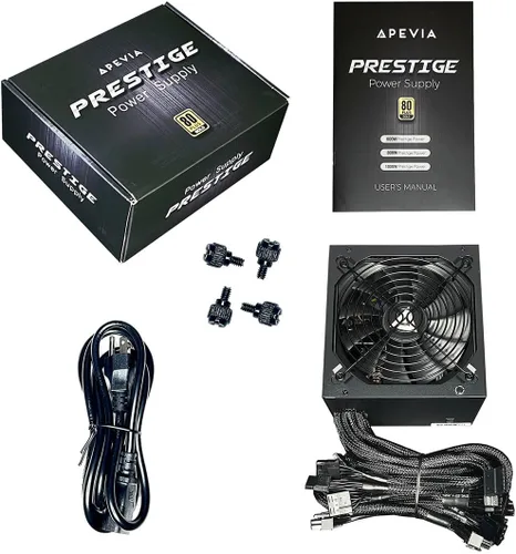 Miniatura 7 de Apevia ATX-PR600W Prestige 600W 80+ Gold Certificado, Cumplimiento RoHS, Fuente de alimentación ATX para juegos con PFC activo