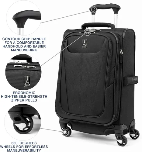 Miniatura 2 de Travelpro Maxlite 5 - Juego de 2 piezas de equipaje de mano de tela, expandibles con 4 ruedas giratorias, bolso blando para debajo del asiento