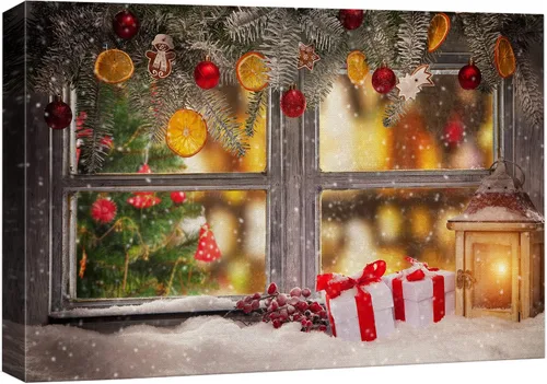 Miniatura 33 de wall26 Lienzo Impreso Arte de Pared Papá Noel Árbol de Navidad Chimenea Celebraciones y Fiestas Ilustración Decorativa Arte Moderno Escénico