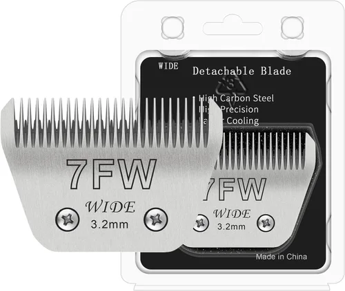 7FW - Cuchilla ancha para aseo de perros, cuchillas desmontables para el aseo de perros, compatibles con Andis, Oster A5, Wahl km10 Clippers.