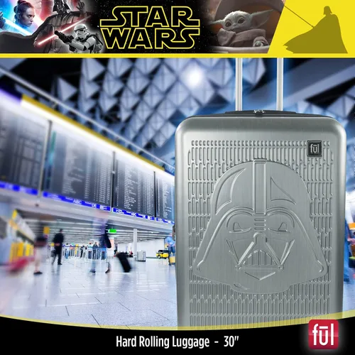 Miniatura 8 de FUL Star Wars Darth Vader - Maleta rígida con ruedas en relieve, plateado, Ful Star Wars Darth Vader - Maleta rígida con ruedas en relieve