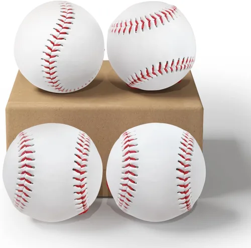 Miniatura 7 de Pelotas de béisbol para adultos sin marcar, tamaño estándar en blanco de 9 pulgadas, pelotas de béisbol juveniles para entrenamiento de liga