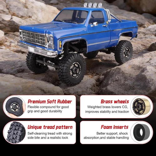Miniatura 3 de HobbyPark Ruedas y neumáticos Beadlock de latón 1.0 para piezas de actualización TRX4M 1/18 SCX24 1/24 RC 1/18, juego de 4 (Tipo D)