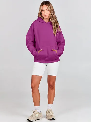 Miniatura 123 de ANRABESS - Sudaderas con capucha para mujer, sobre talla, de vellón de manga larga, modelo de 2024, para otoño