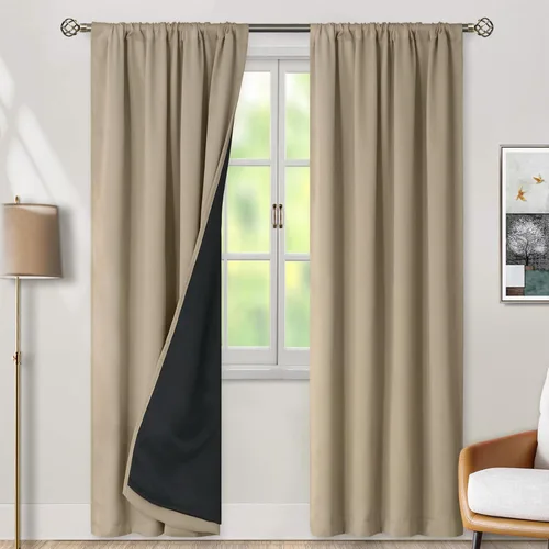 Miniatura 89 de BGment - Cortinas opacas para sala de estar de 63 pulgadas de largo, juego de 2 paneles, cortinas para oscurecer toda la habitación, cortinas