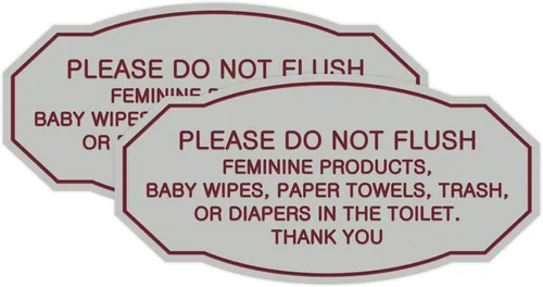 Miniatura 32 de Signs ByLITA Letrero de etiqueta victoriana Please Do Not Flush (Lt Gray), pequeño, 1 paquete Gris claro