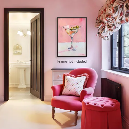 Miniatura 6 de Pósteres vintage de Martini rosa a la moda, cócteles, bebidas alcohólicas, impresiones artísticas de pared para el hogar, apartamento, cocina, bar