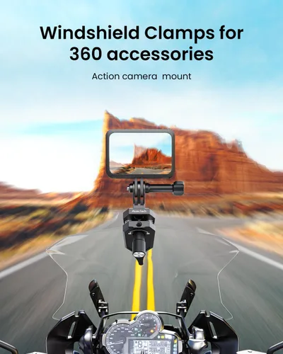Miniatura 6 de Soporte de cámara con clip para parabrisas de motocicleta para Insta360 X5/X4/X3 para GoPro para DJI Osmo Action Soporte de motocicleta