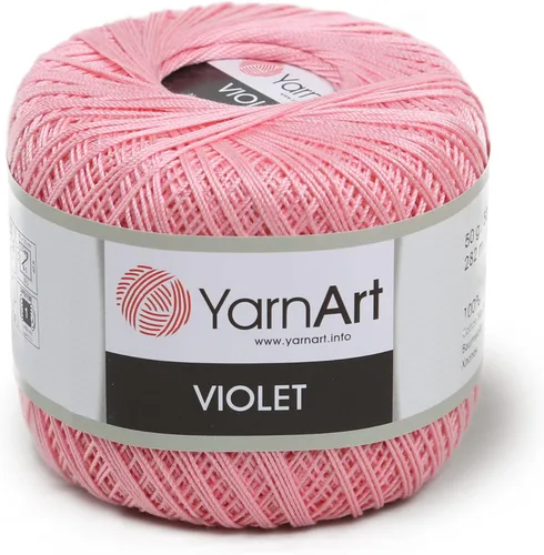 Miniatura 5 de Yarn Art - 1 madeja YarnArt Violet, 100 hilos de hilo de algodón mercerizado, hilo de ganchillo para tejer a mano, bordado y manualidades