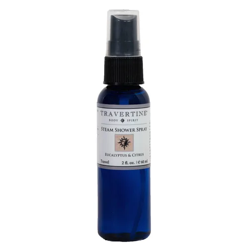 Travertine Spray de ducha de vapor Spa, eucalipto y cítricos, 2 onzas.