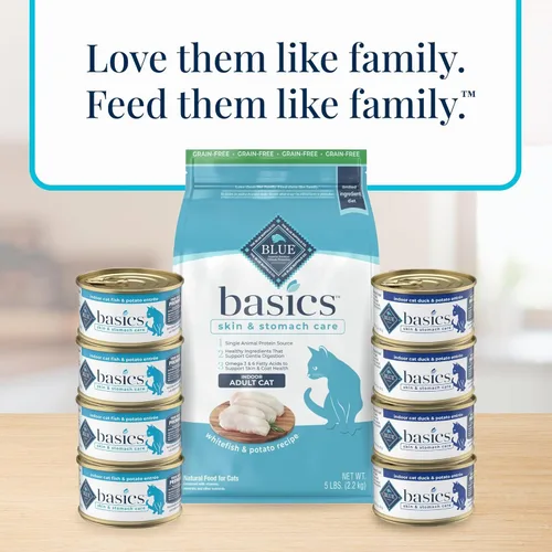 Miniatura 9 de Blue Buffalo Basics - Alimento húmedo para gatos adultos sin granos, cuidado de la piel y el estómago, dieta de ingredientes limitados, receta