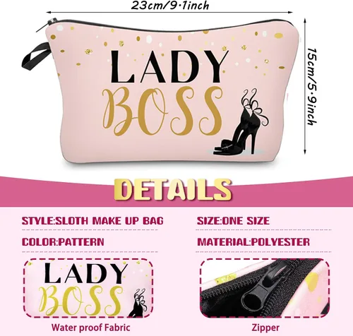 Miniatura 3 de Boao 10 bolsas de maquillaje con letras a granel, bolsa de cosméticos para mujeres, organizador de cremallera de viaje, bolsa de artículos