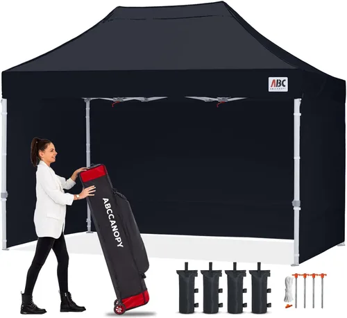 Miniatura 43 de Abccanopy - Toldo de 10 x 10 pies, con paredes laterales, sombra instantánea, con bolsa con ruedas para guardarlo. Incluye 4 bolsas de lastre, Azul