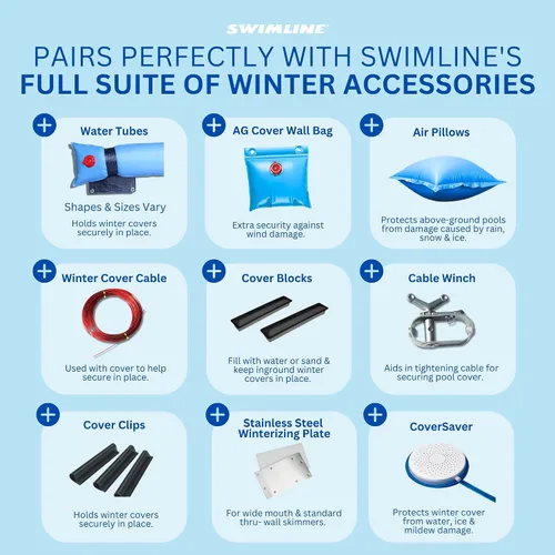 Miniatura 7 de Swimline Hydrotools Supreme Guard - Cubierta de invierno de 23 x 41 pies, de color verde/negro y con fundas para tubos de agua, para piscinas