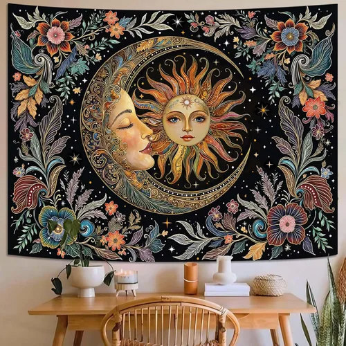 Miniatura 13 de Fungarth Tapiz de Esqueleto y Mariposa Blanco y Negro Calavera Hongos Plantas Tapices Hippie Estético Tapiz Colgante de Pared para Dormitorio Sala