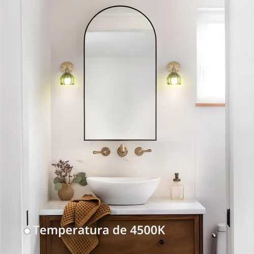 Miniatura 6 de Shenmoyl Aplique de Pared Vintage Operado por Batería con Linda Campana de Vidrio Tulipán Verde, Recargable Inalámbrica, Luz de Pared con Control