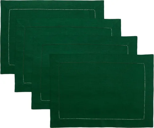 Miniatura 17 de D'Moksha Homes - Manteles individuales de lino - 14 x 19 pulgadas - Color natural - Juego de 4 manteles individuales con vainica, lavables a