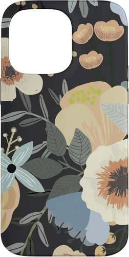 Miniatura 21 de Funda para iPhone 13 Pro Max Boho Wildflower Garden Botanical Floral Pattern (negro)