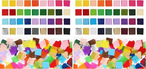 Miniatura 9 de Simetufy 5400 piezas de papel de seda cuadrado de 1 pulgada, 36 colores surtidos para manualidades, arte arcoíris a granel para el Día de la Madre