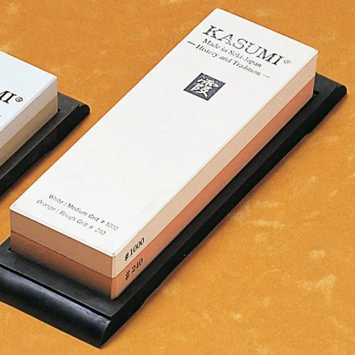 Miniatura 6 de Kasumi Piedras de afilador japonés grano, blanco/naranja, 7.1 x 2.6 x 1.1 in blanco/anaranjado