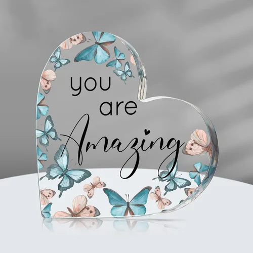 Miniatura 9 de Yulejo Regalo inspirador de mariposa con texto en inglés «You Are Amazing Love» («You Are Amazing») - Letrero motivacional de mariposa, decoración