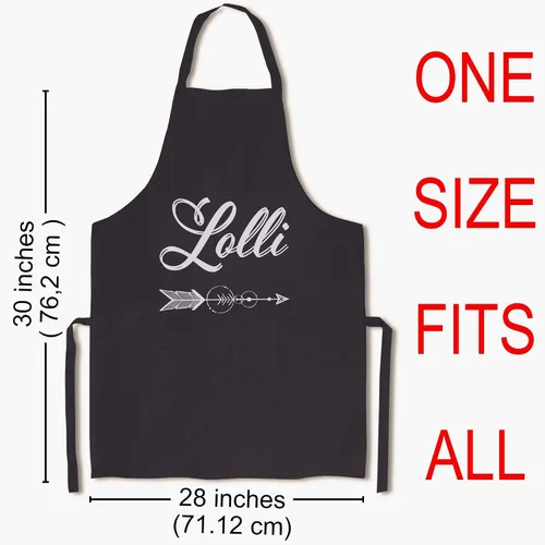 Miniatura 5 de Delantal de cocina para abuelas, talla única, Lolli Cool Grandmother Grandma Nana Delantales para hombres y mujeres, decoración del hogar, Negro