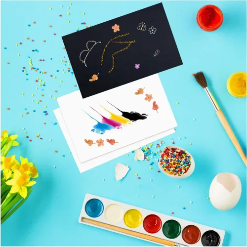 Miniatura 4 de Baisunt Paquete de 25 tarjetas de cartulina negra de 4 x 6 pulgadas en blanco grueso de 92 libras para hacer tarjetas de felicitación, tarjetas