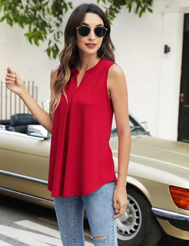 Miniatura 7 de Newchoice Camisetas sin mangas para mujer, cuello en V, sin mangas, para verano, holgadas, casuales, tallas S a 3XL