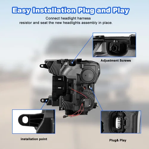 Miniatura 9 de ROXX Conjunto de faros delanteros LED completos para Ford F150 2018 2019 2020, faros delanteros de haz alto y bajo con señales de giro secuenciales
