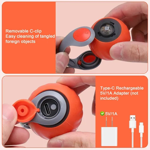 Miniatura 7 de BABORUI Pelota de juguete interactiva para gatos, juguetes interactivos automáticos para gatos de interior con 3 colas, 2 velocidades, juguetes