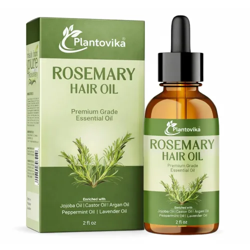 Aceite de romero para el crecimiento del cabello – Aceite de crecimiento del cabello con jojoba, ricino, argán, menta y lavanda | Tratamiento de