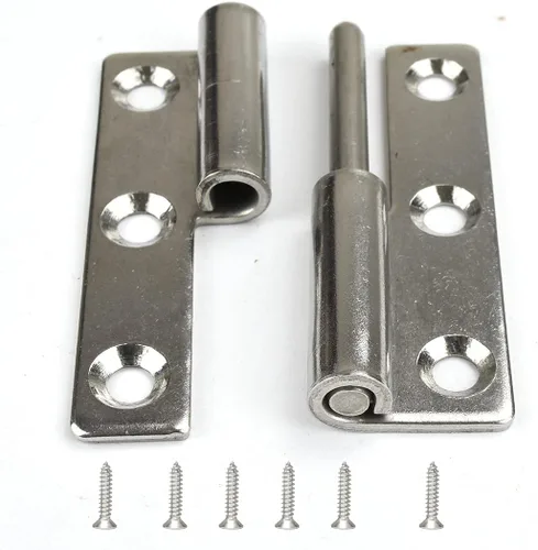 Miniatura 7 de 4 bisagras pequeñas de acero de 2 pulgadas de largo, bisagras de puerta elevables, tapa para diestros, bisagra de bandera de acero inoxidable
