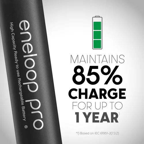Miniatura 7 de Paquete de alimentación de alta capacidad Panasonic Eneloop Pro 4 AA Incluye 4 baterías eneloop(r) xx aa precargadas