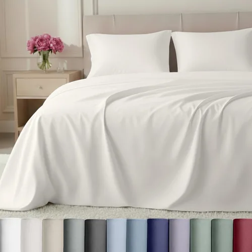Miniatura 13 de California Design Den Juego de sábanas King de bolsillo profundo, sábanas de lujo de 800 hilos, juego de ropa de cama de satén 100% algodón