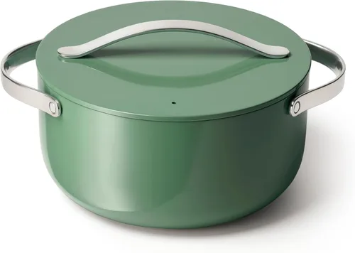 Miniatura 8 de Caraway Olla de cerámica antiadherente para horno holandés con tapa (6.5 cuartos de galón, 10.5 pulgadas), no tóxica, sin PTFE ni PFOA, apta