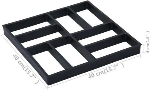 Miniatura 7 de vidaXL Pavimento reutilizable, 15.7 x 15.7 x 1.6 pulgadas, herramienta de mejora del hogar al aire libre, material plástico resistente, negro