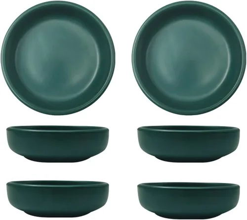 Miniatura 11 de Colias Wing - Juego de 6 tazones de porcelana de diseño elegante y estilo simple de un solo color, tazones para condimentos, tazones para salsa