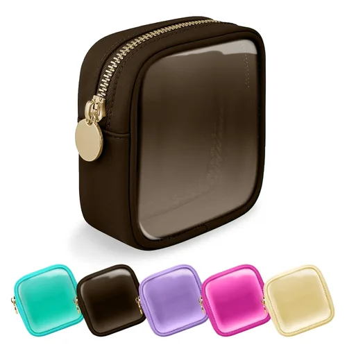Miniatura 57 de Estuche pequeño para lápices y maquillaje para bolso, lindo estuche de lápices, bolsa de pinceles de maquillaje de nylon con cremallera, estuche