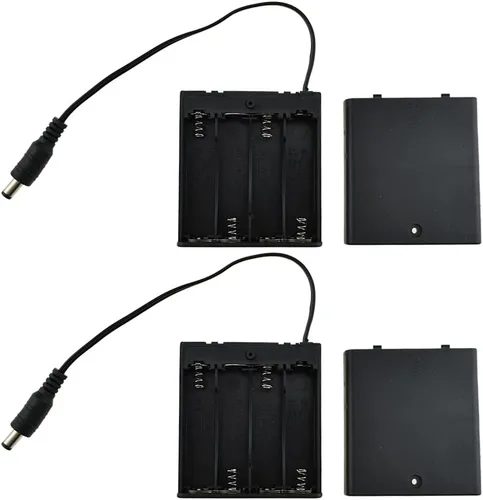 Miniatura 22 de HAHIYO 2 soportes de batería AAA con conector JST, suministro portátil, intercambio rápido, tapas de forma segura, conveniente interruptor