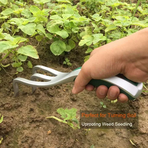 Miniatura 4 de Cultivador de mano de jardín con garra ancha, rastrillo de mano para desmalezar y tornear el suelo, herramienta para raspar afloja la tierra y raspa