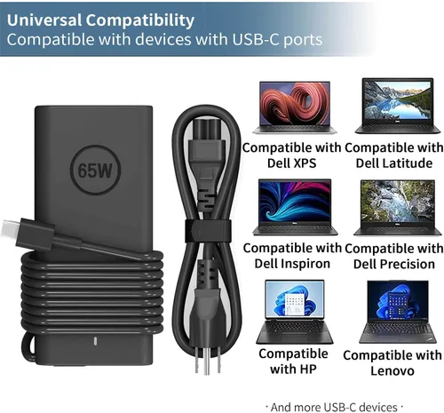 Miniatura 3 de Nuevo cargador USB C de 65 W para laptop compatible con Dell Laptop Charger tipo C para Dell Latitude 5420 5520 5540 7420 7410 3450 5290 7400, XPS