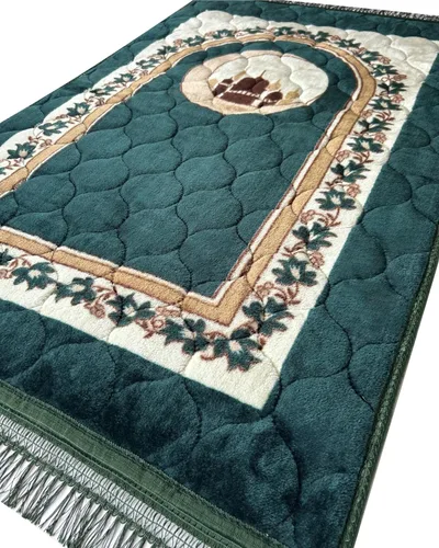 Miniatura 3 de Alfombra de oración musulmana islámica, muy gruesa, para hombres y mujeres, con cuentas de oración islámica, para viajes de Eid, Ramadán, suave