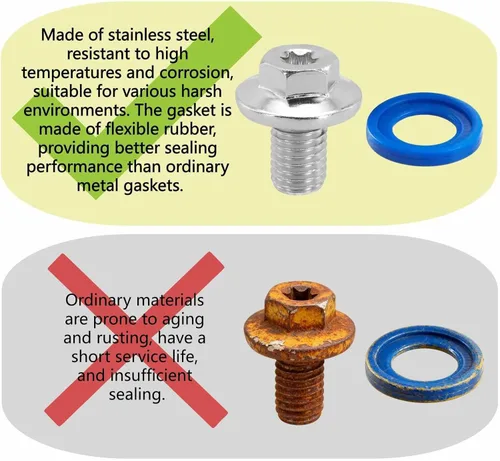 Miniatura 4 de 6 tapones de drenaje de aceite M12-1.75, cabeza hexagonal de 0.591 in con Torx T45, compatible con vehículos GMC Buick Cadillac Chevrolet 2013-2022