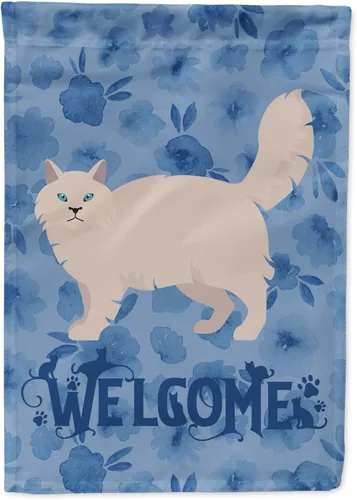 Miniatura 29 de Caroline's Treasures CK4813CHF - Bandera de bienvenida con gato abisinio azul, manga grande, para porche, para colgar en la pared, poliéster