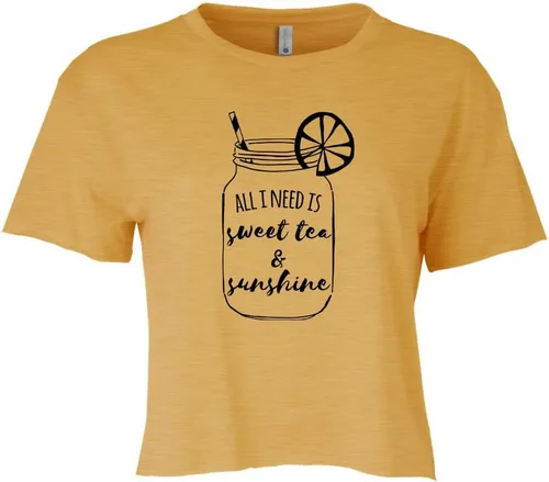 Miniatura 23 de Women's Screen Printed Crop Tee, Shirts With Sayings