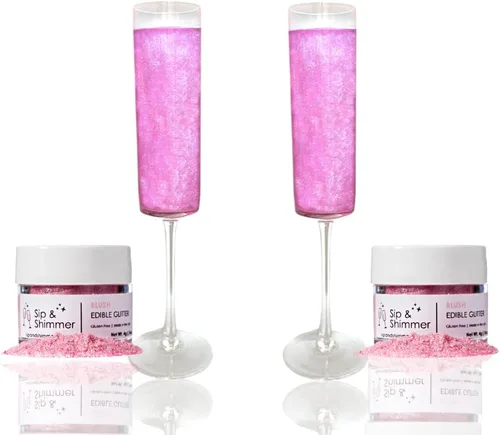 Miniatura 8 de Sip and Shimmer - Purpurina Comestible para Bebidas Oro Rosa para Cócteles, Vino, Champán, Cócteles sin Alcohol - Destellos para Cócteles - Grado
