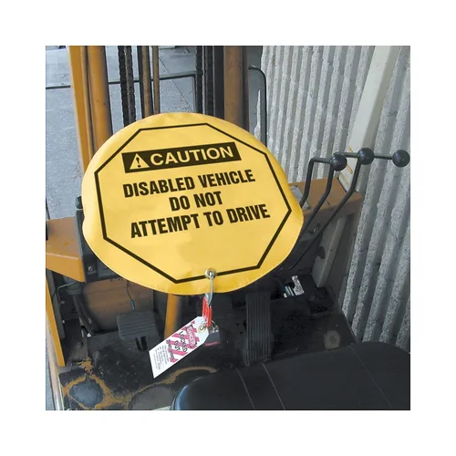 Miniatura 3 de Accuform NMC - Funda para volante para etiquetado de bloqueo, estilo OSHA Legend Danger Do not Operate or Move Vehicle..., Vinilo reforzado, 16