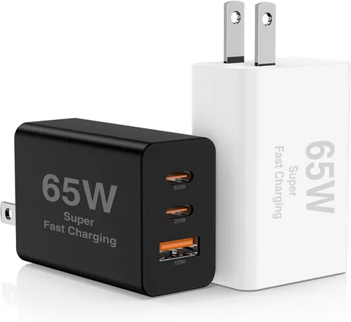 Miniatura 16 de Paquete de 2 bloques de cargador de pared USB C de 65 W, adaptador de carga USB C de 3 puertos de 100 W tipo C de carga súper rápida para MacBook