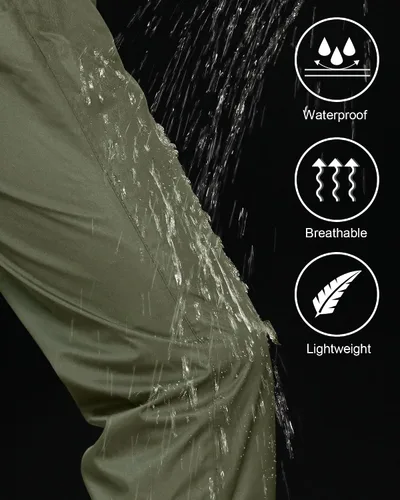 Miniatura 4 de iCreek Pantalones de lluvia para hombre, impermeables, resistentes al viento, ligeros, para senderismo, trabajo, lluvia, al aire libre, para golf